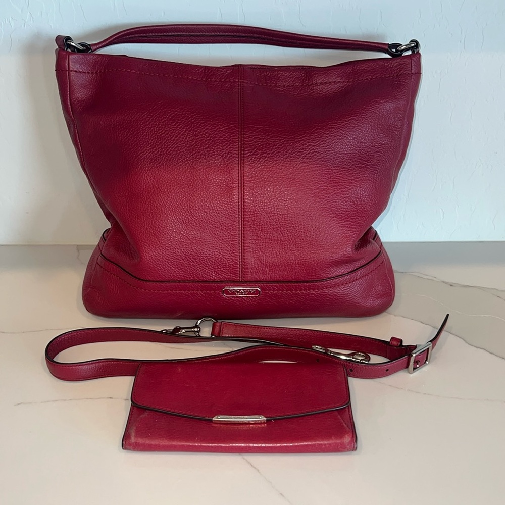 Red Coach Leather Purse and Wallet